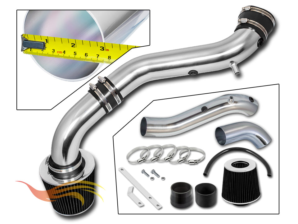Parts included in the black CI-DG-12 cold air intake kit for 2004-2009 Dodge Durango 3.7L 4.7L 5.7L V6 V8 – Rtunes Racing
