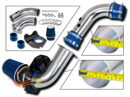 Parts included in the blue CI-FD-03 cold air intake kit for 1994-1998 Ford Mustang 3.8L V6 – Rtunes Racing