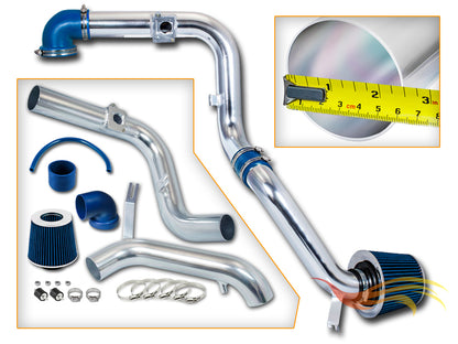 Parts included in the blue CI-FD-07 cold air intake kit for 2000-2004 Ford Focus 2.0L – Rtunes Racing