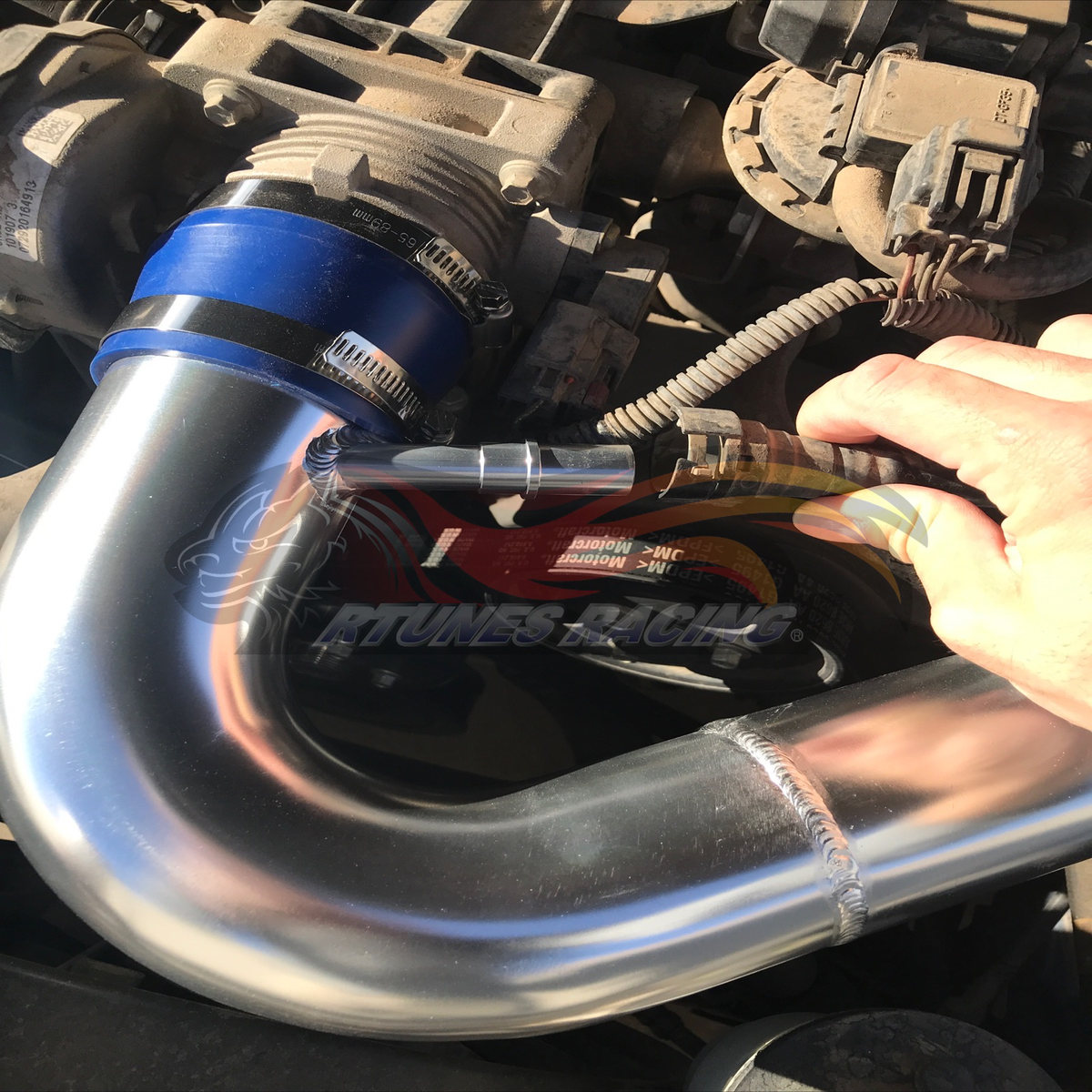 Rtunes Racing CI-FD-08 cold air intake installed in engine bay