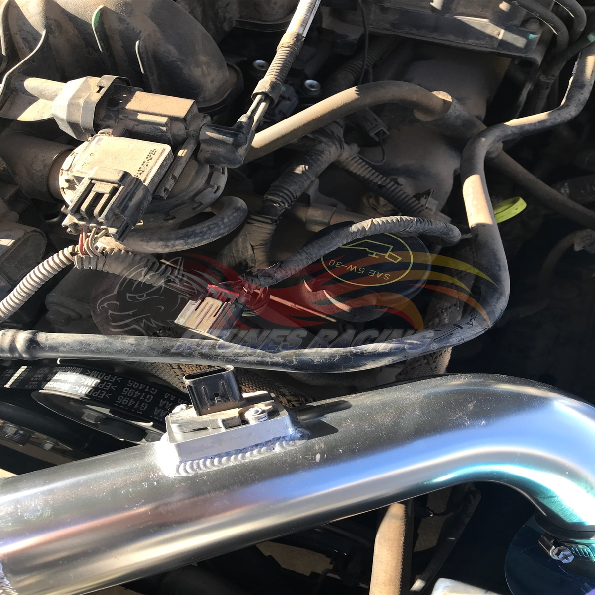 Rtunes Racing CI-FD-08 cold air intake installed in engine bay