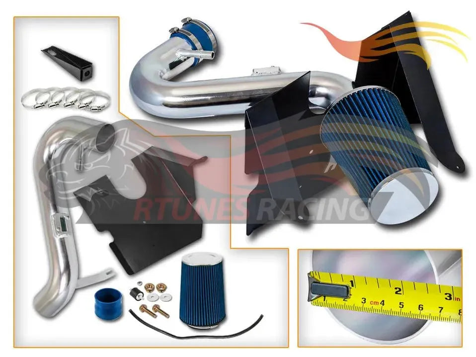 Blue cold air intake kit for 2005-2009 Ford Mustang 4.0L V6 with included components
