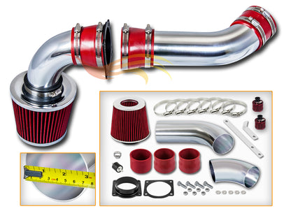 Parts included in the red CI-FD-10 cold air intake kit for 1997-2000 Ford Explorer/Ranger 4.0 SOHC – Rtunes Racing