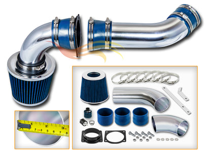Parts included in the blue CI-FD-11 cold air intake kit for 2001-2004 Ford Explorer/Sport Trac/Ranger/B4000 4.0L – Rtunes Racing