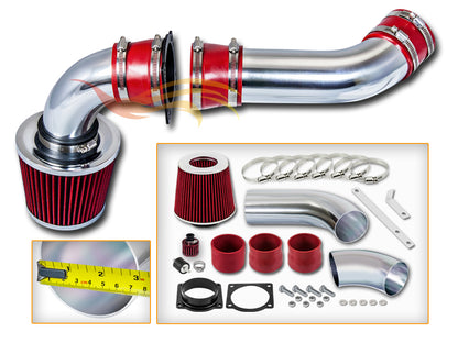 Parts included in the red CI-FD-11 cold air intake kit for 2001-2004 Ford Explorer/Sport Trac/Ranger/B4000 4.0L – Rtunes Racing