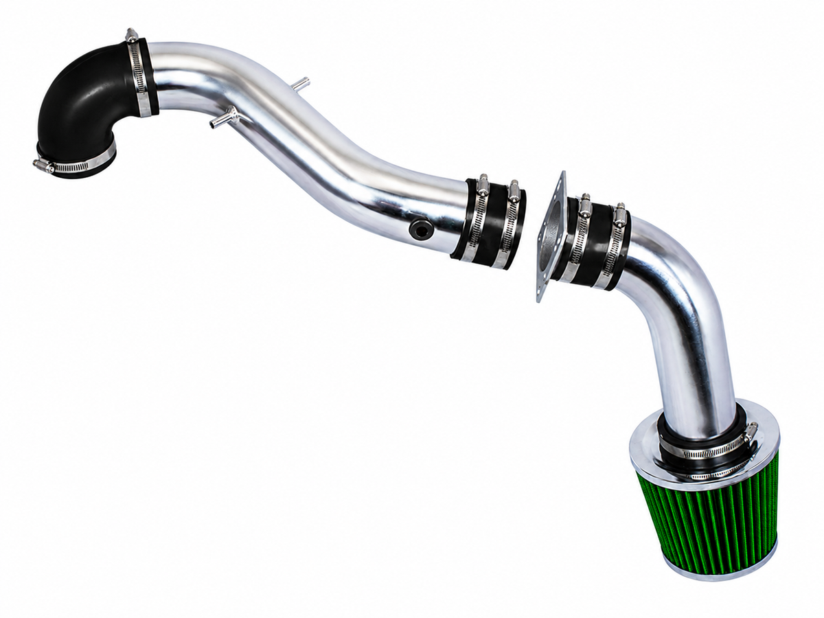 Cold air intake kit for 1998-2003 Ford Escort ZX2 2.0L, green with polished pipe – Rtunes Racing CI-FD-12
