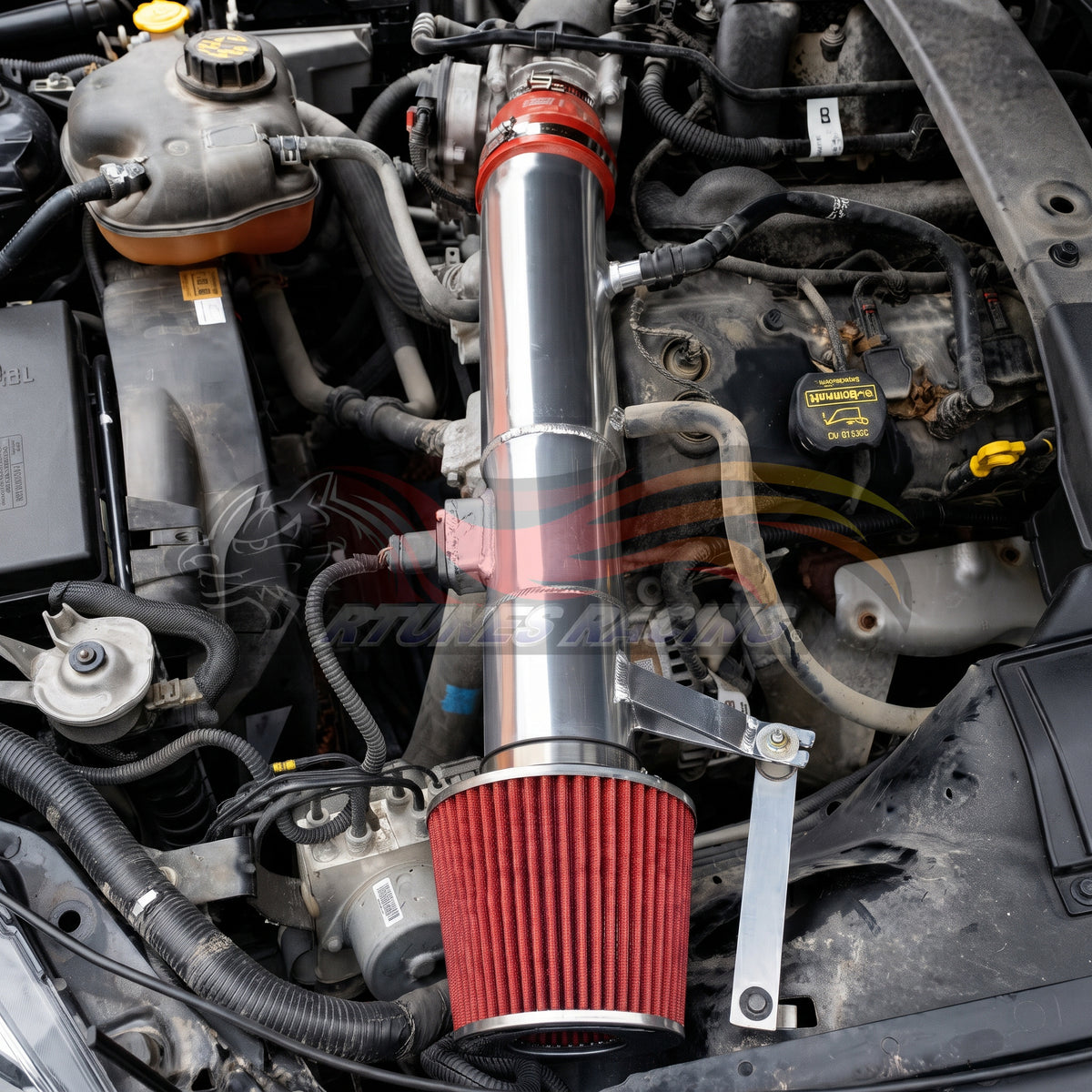 Rtunes Racing CI-FD-13 cold air intake installed in engine bay