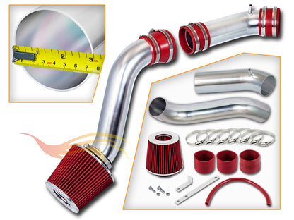 Parts included in the red CI-FD-14 cold air intake kit for 1990-1995 Ford Thunderbird 3.8 Supercharged – Rtunes Racing