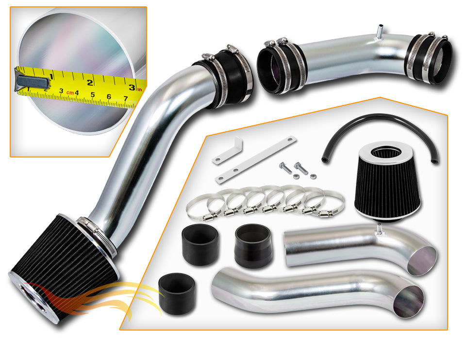 Parts included in the black CI-FD-17 cold air intake kit for 1990-1997 Ford Thunderbird 3.8L N/A – Rtunes Racing