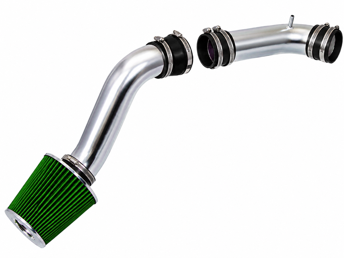 Cold air intake kit for 1990-1997 Ford Thunderbird 3.8L V6 non-supercharged, green with polished pipe – Rtunes Racing CI-FD-17
