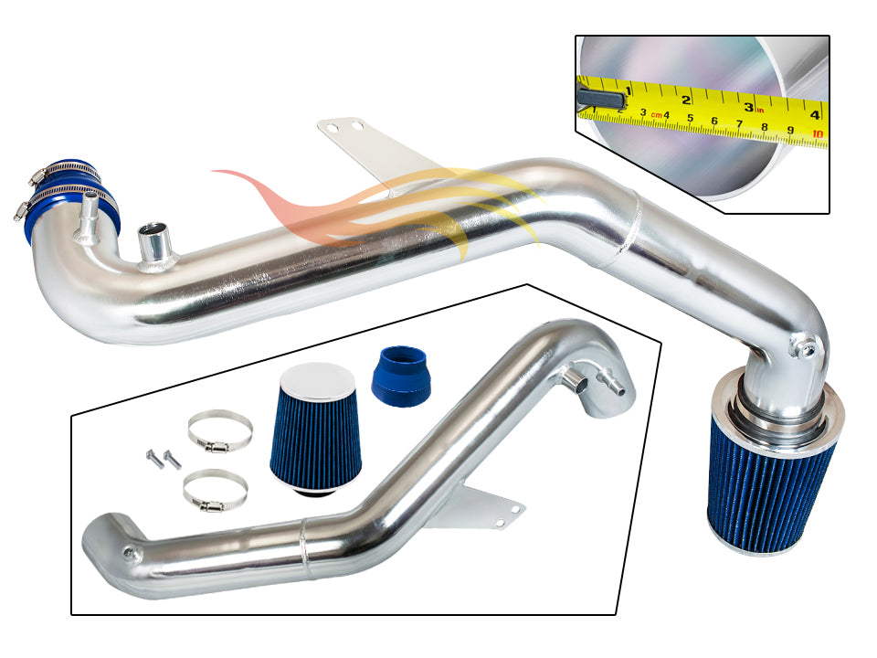 Parts included in the blue CI-FD-18 cold air intake kit for 2015-2018 Ford Mustang 2.3 Turbo Ecoboost – Rtunes Racing