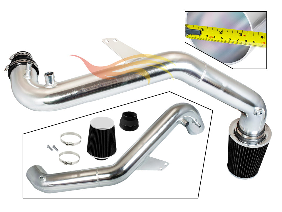 Parts included in the black CI-FD-18 cold air intake kit for 2015-2018 Ford Mustang 2.3 Turbo Ecoboost – Rtunes Racing