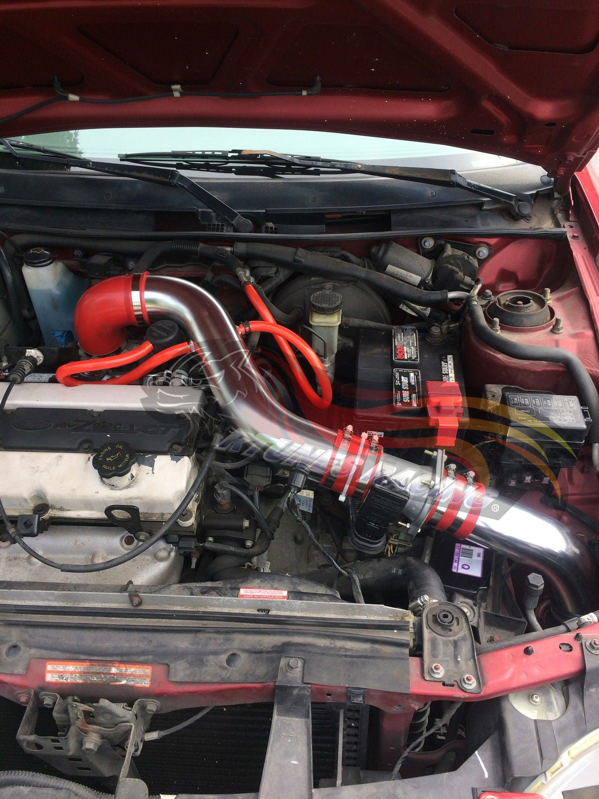 Cold air intake kit for 1998-2003 Ford Escort ZX2 2.0L, red – Rtunes Racing RCI-FD-12BK