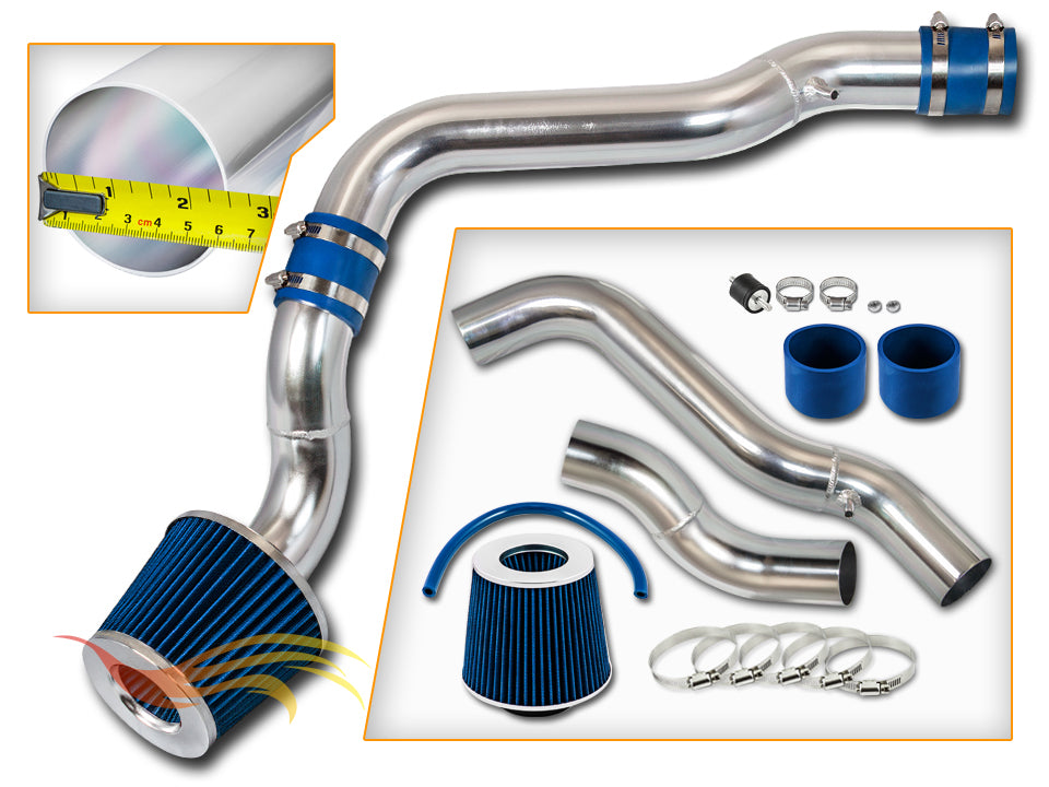 Parts included in the blue CI-HD-01 cold air intake kit for 1988-1991 Honda Civic/CRX EX Si 1.6L – Rtunes Racing