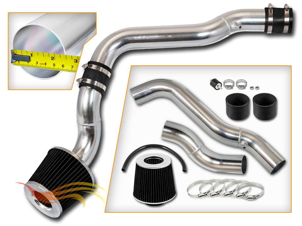 Parts included in the black CI-HD-01 cold air intake kit for 1988-1991 Honda Civic/CRX EX Si 1.6L – Rtunes Racing