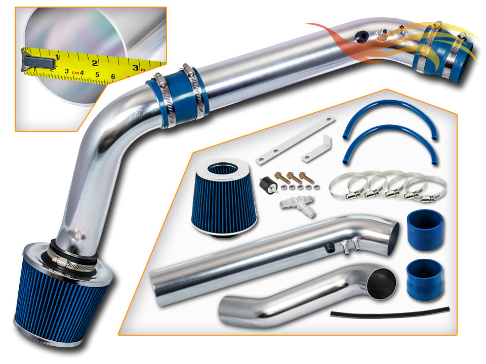 Parts included in the blue CI-HD-07 cold air intake kit for 1999-2000 Honda Civic Si/EX/HX 1.6L – Rtunes Racing