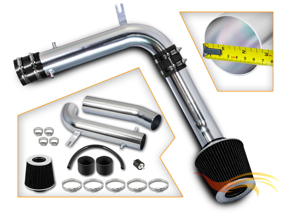 Parts included in the black CI-HD-08 cold air intake kit for Honda Accord 2.7/3.0, TL & CL 3.2L – Rtunes Racing