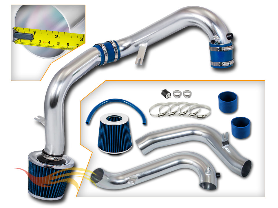 Parts included in the blue CI-HD-09 cold air intake kit for 2001-2005 Honda Civic DX/LX/HX/EX/VP 1.7 MT ONLY – Rtunes Racing