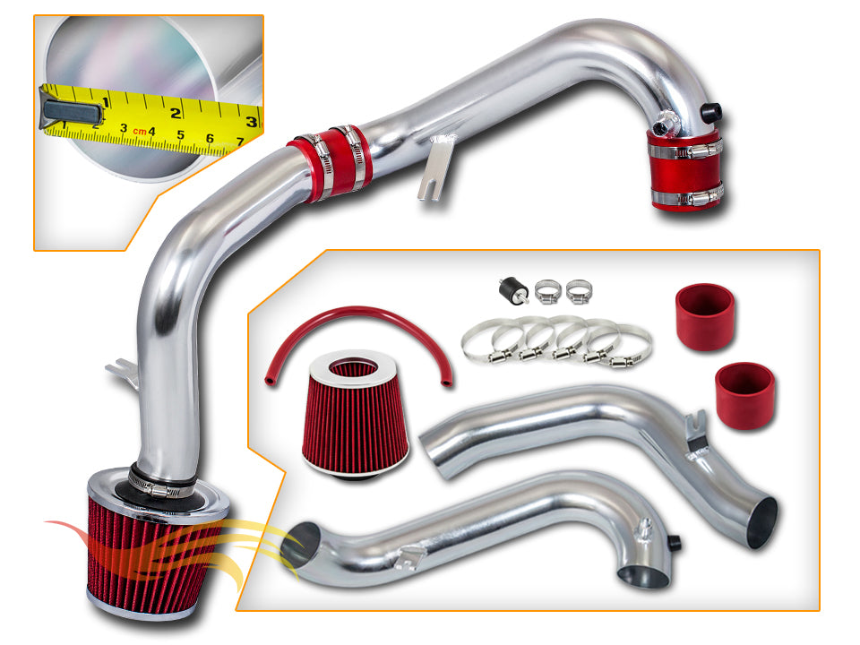 Parts included in the red CI-HD-09 cold air intake kit for 2001-2005 Honda Civic DX/LX/HX/EX/VP 1.7 MT ONLY – Rtunes Racing