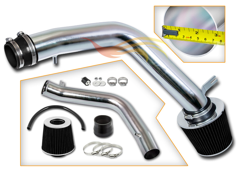Parts included in the black CI-HD-11 cold air intake kit for 2003-2008 Honda Accord V6, Acura TL – Rtunes Racing
