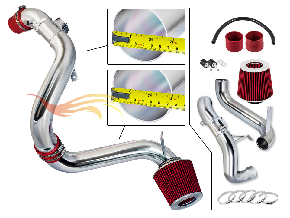Parts included in the red CI-HD-17 cold air intake kit for 2012-2015 Honda Civic 1.8L – Rtunes Racing