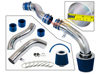 Parts included in the blue CI-HY-02 cold air intake kit for 2003-2007 Hyundai Tiburon 2.7L V6 – Rtunes Racing