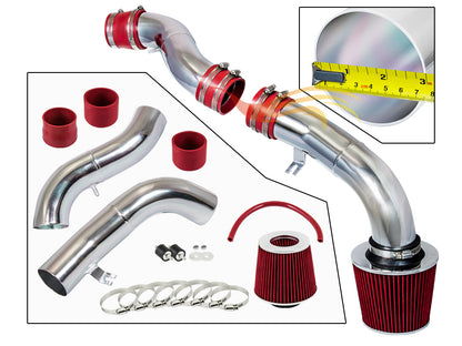 Parts included in the red CI-HY-02 cold air intake kit for 2003-2007 Hyundai Tiburon 2.7L V6 – Rtunes Racing