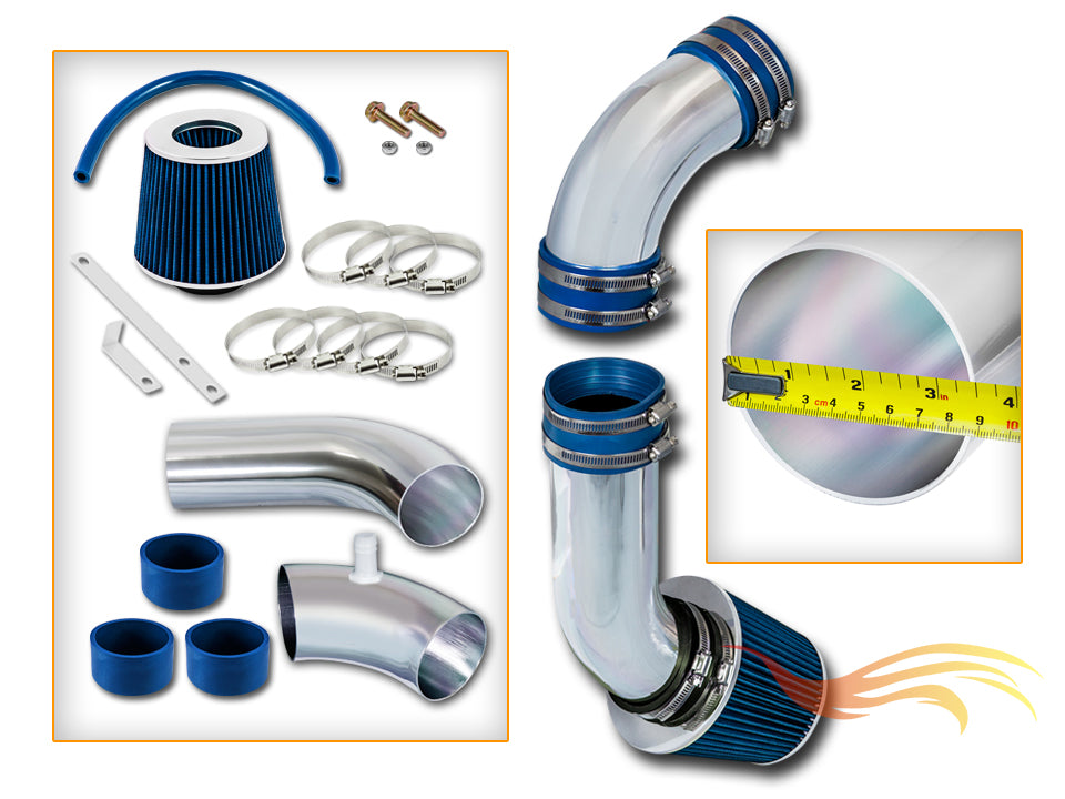 Parts included in the blue CI-HY-03 cold air intake kit for 2009-2011 Hyundai Genesis 3.8 V6 Sedan ONLY – Rtunes Racing