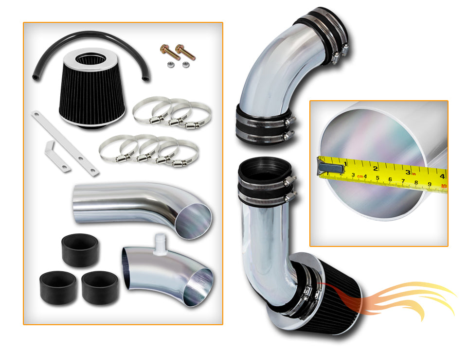 Parts included in the black CI-HY-03 cold air intake kit for 2009-2011 Hyundai Genesis 3.8 V6 Sedan ONLY – Rtunes Racing