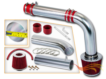 Parts included in the red CI-HY-05 cold air intake kit for 2011-2017 Hyundai Veloster, Accent, Kia Rio 1.6L – Rtunes Racing