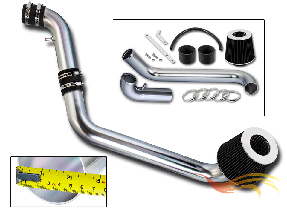 Parts included in the black CI-MT-01 cold air intake kit for 1995-1999 Eclipse & 95-98 Eagle Talon 2.0 NA – Rtunes Racing