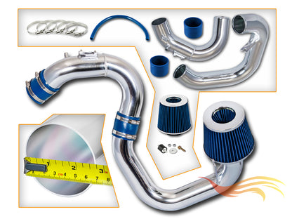 Parts included in the blue CI-MZ-02 cold air intake kit for 2004-2009 Mazda 3 2.0L 2.3L – Rtunes Racing