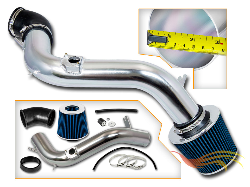 Parts included in the blue CI-MZ-04 cold air intake kit for 2003-2008 Mazda 6 V6 3.0L – Rtunes Racing