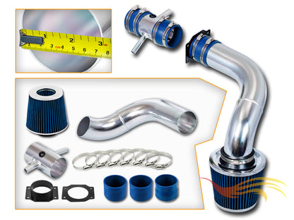 Parts included in the blue CI-NS-01 cold air intake kit for 1995-1999 Nissan Maxima 3.0L V6 – Rtunes Racing