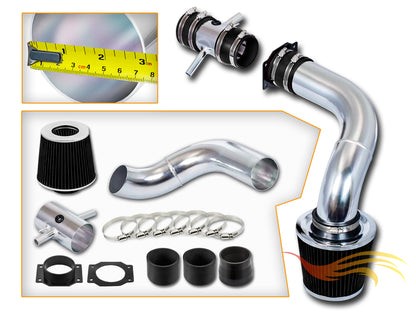 Parts included in the black CI-NS-01 cold air intake kit for 1995-1999 Nissan Maxima 3.0L V6 – Rtunes Racing