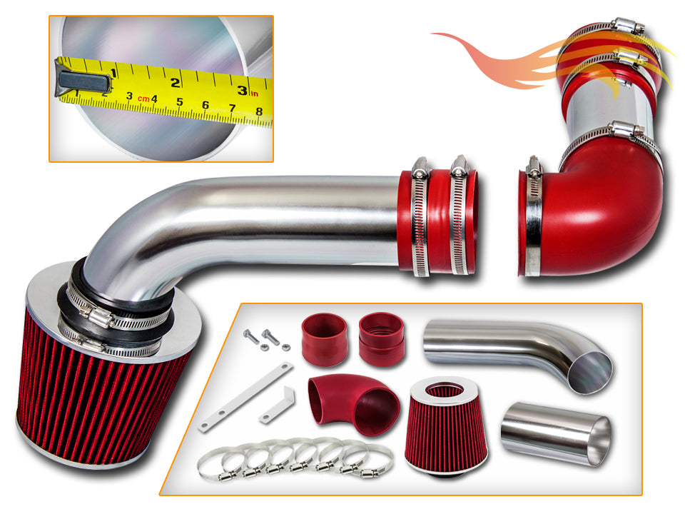 Parts included in the red CI-PT-01 cold air intake kit for 1988-1989 Pontiac Firebird 5.0 & 5.7 – Rtunes Racing