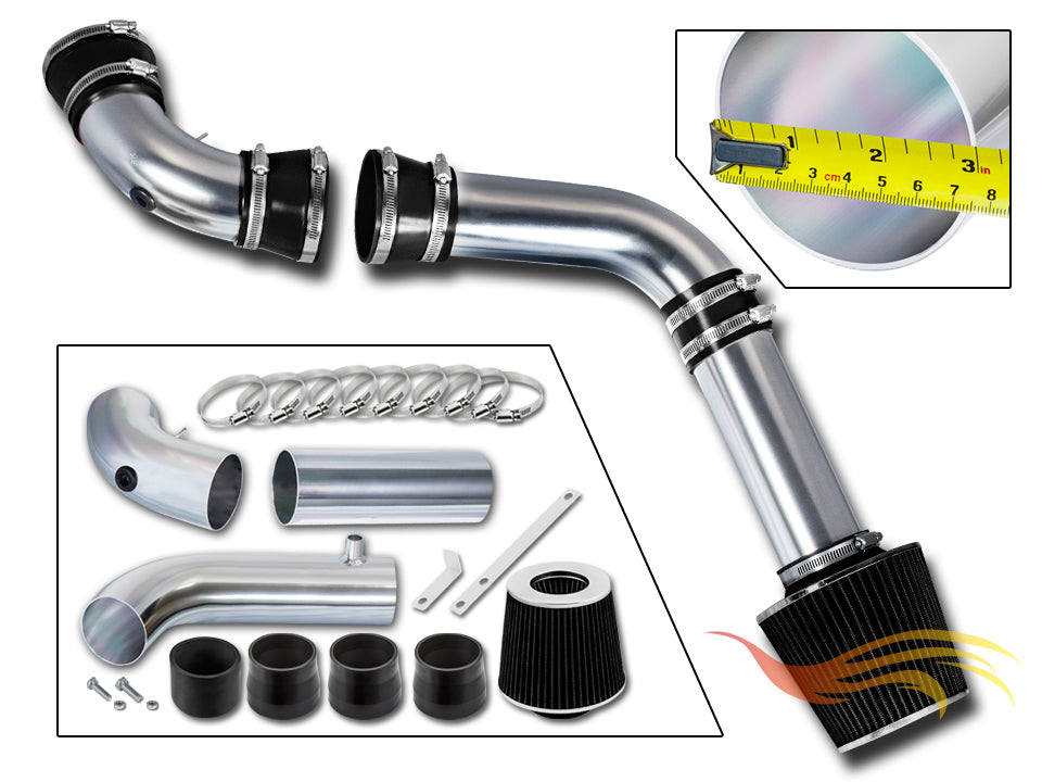 Parts included in the black CI-PT-03 cold air intake kit for 1994-1997 Pontiac Camaro Z28 & Firebird 5.7 V8 – Rtunes Racing