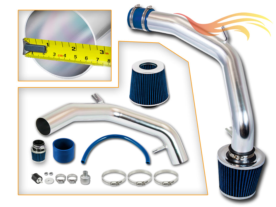 Parts included in the blue CI-VW-01 cold air intake kit for 1999-2005 VW Golf/Jetta/GTI 1.8 Turbo & 2.0L – Rtunes Racing