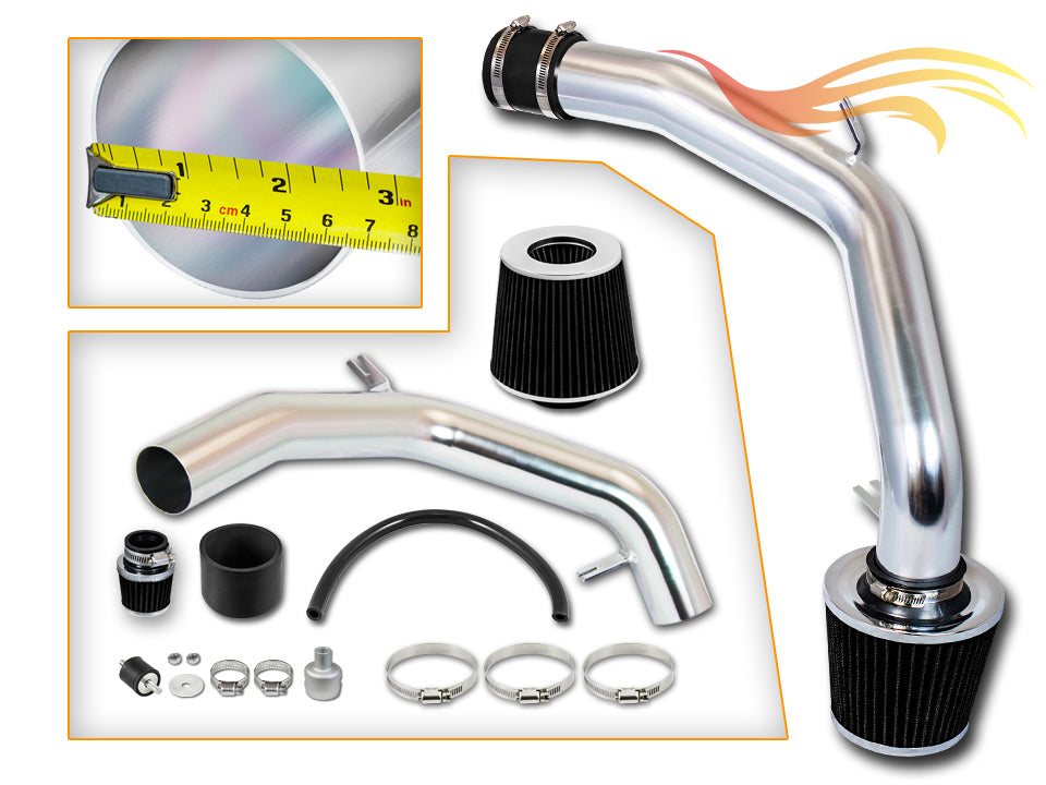 Parts included in the black CI-VW-01 cold air intake kit for 1999-2005 VW Golf/Jetta/GTI 1.8 Turbo & 2.0L – Rtunes Racing