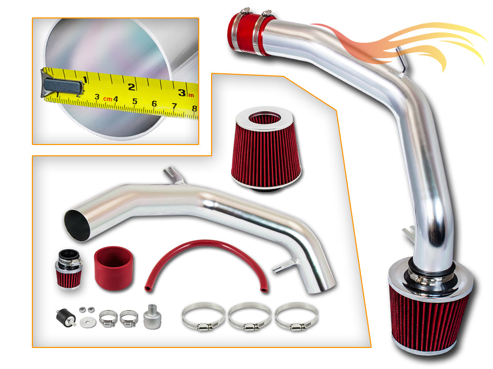 Parts included in the red CI-VW-01 cold air intake kit for 1999-2005 VW Golf/Jetta/GTI 1.8 Turbo & 2.0L – Rtunes Racing