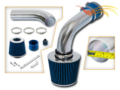 Parts included in the blue CI-VW-03 cold air intake kit for 1992-1998 VW Jetta VR6, Corrado SLC – Rtunes Racing
