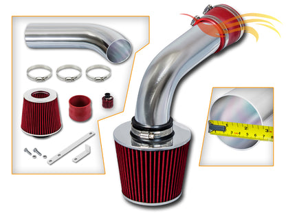 Parts included in the red CI-VW-03 cold air intake kit for 1992-1998 VW Jetta VR6, Corrado SLC – Rtunes Racing