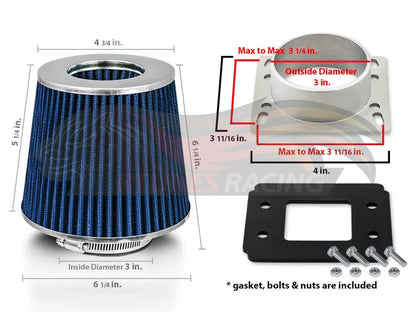 MAF Adapter & Blue Cone Filter | Rtunes Racing | FAKIT-UNVBL
