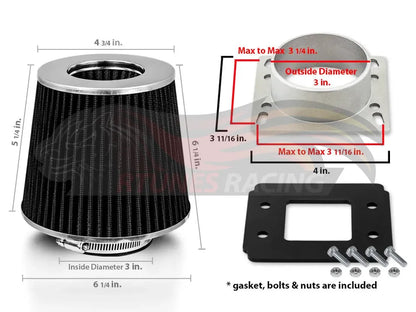 MAF Adapter & Black Cone Filter | Rtunes Racing | FAKIT-UNVCK