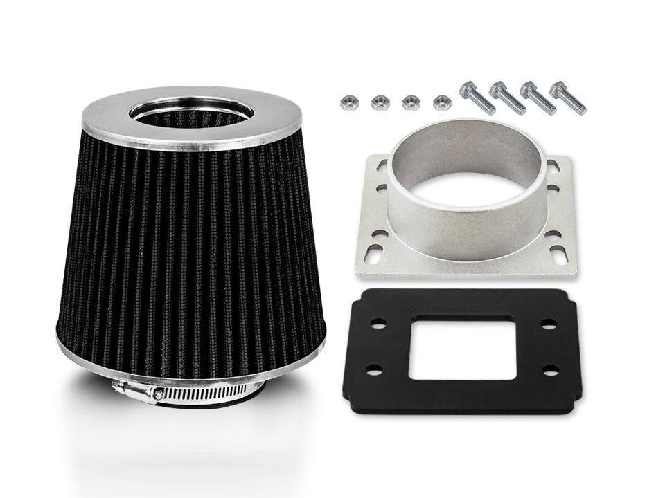 MAF Adapter with Black Filter For 1989-1995 Toyota Pickup 4Runner 2.4 2.7 3.0 | Rtunes Racing | FAKIT-UNVCK-01
