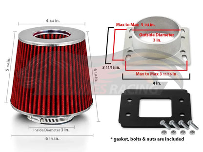 MAF Adapter & Red Cone Filter | Rtunes Racing | FAKIT-UNVRD