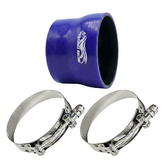 4"-3.5" inch (102mm to 89mm) Silicone Coupler Hose with T-Bolt Clamps | Rtunes Racing | BLUE SH-SR102-89B-TC