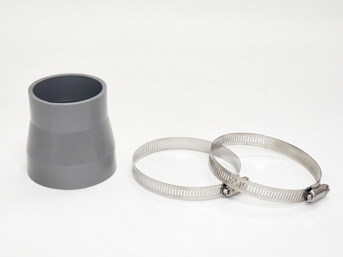 3"-2.5" inch (76mm to 63mm) Rubber Coupler Hose with Clamps | Rtunes Racing | GRAY RD-76-63GY