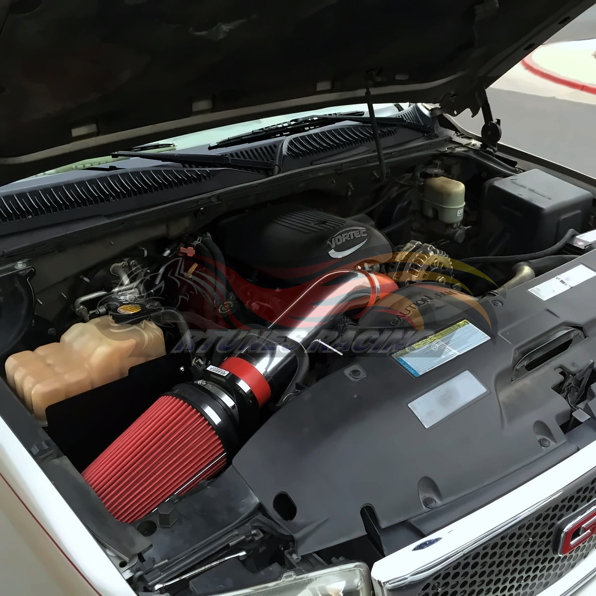Rtunes Racing HI-CD-01 heat shield cold air intake installed in engine bay