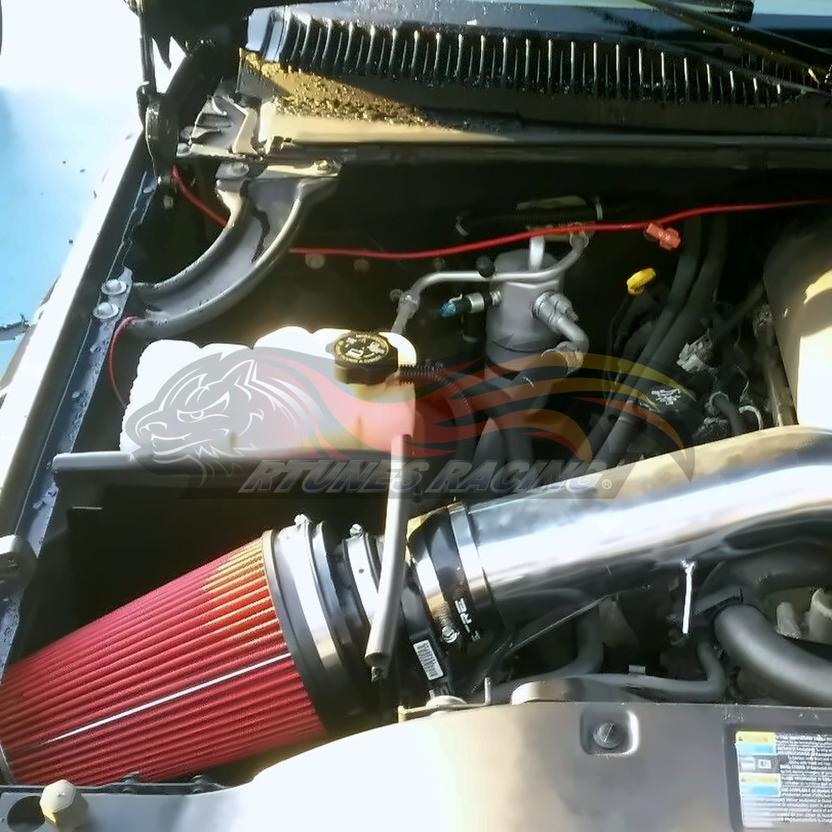 Rtunes Racing HI-CD-01 heat shield cold air intake installed in engine bay